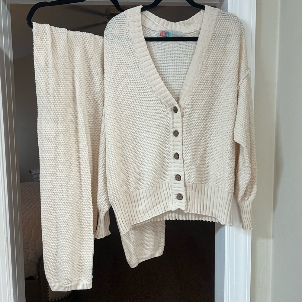 Free People Hailee Cardi Set in Powder Sand